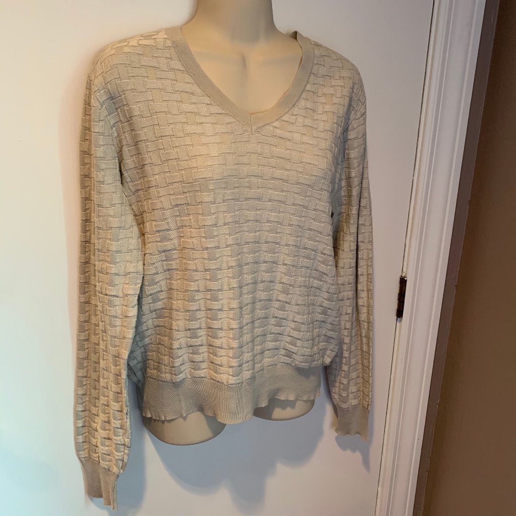 Burberry Basketweave V Neck Sweater